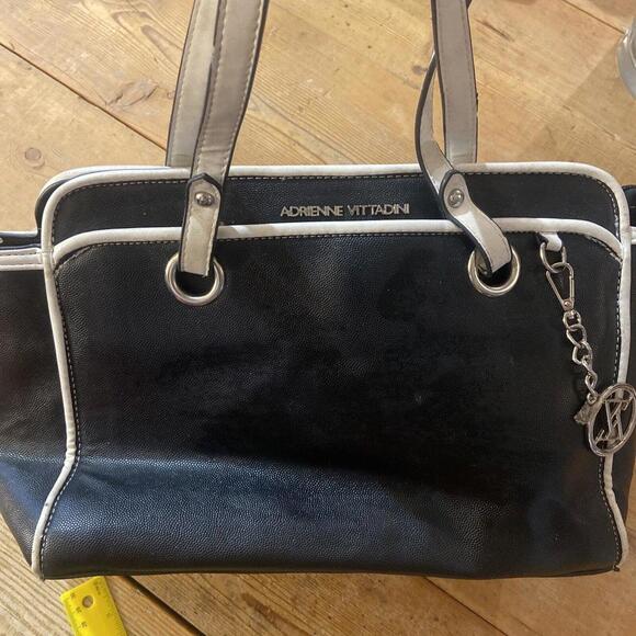 Handbags - Adrienne Vittadini Black And White Handbag